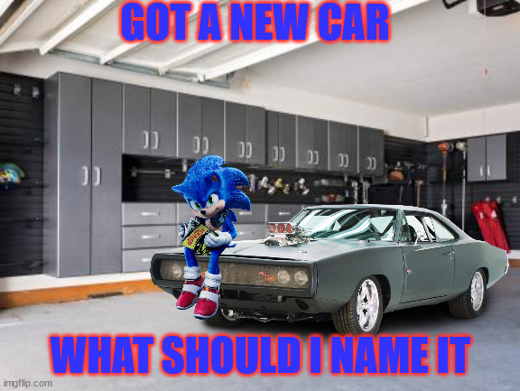 garage | GOT A NEW CAR; WHAT SHOULD I NAME IT | image tagged in garage | made w/ Imgflip meme maker