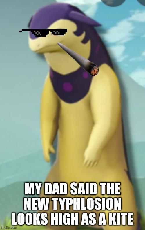 haaaaaaaaaaaaahhhhhhhhhhhhhhhhhhhhhhhhhhhhh | MY DAD SAID THE NEW TYPHLOSION LOOKS HIGH AS A KITE | image tagged in pokemon | made w/ Imgflip meme maker