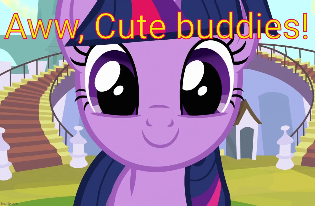 Cute Twilight Sparkle (MLP) | Aww, Cute buddies! | image tagged in cute twilight sparkle mlp | made w/ Imgflip meme maker