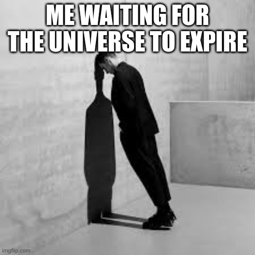 ME WAITING FOR THE UNIVERSE TO EXPIRE | image tagged in agsdhfjgk | made w/ Imgflip meme maker