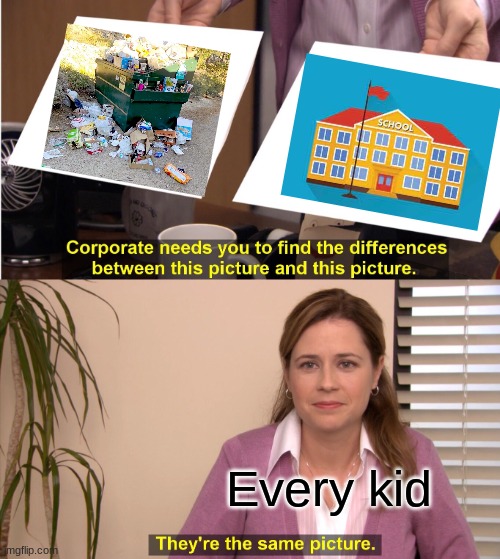 They're The Same Picture | Every kid | image tagged in memes,they're the same picture | made w/ Imgflip meme maker