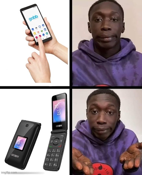 Just go with a Flip-phone | image tagged in khaby lame meme | made w/ Imgflip meme maker