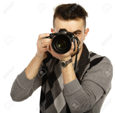 Guy with camera Blank Meme Template
