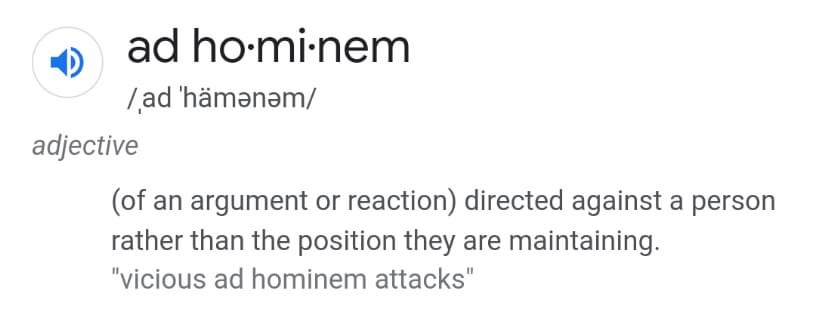 High Quality Ad hominem definition Blank Meme Template