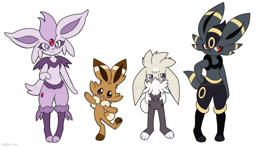Cinderace mixed with eeveelutions pt.3 and that’s em all ;) | image tagged in pokemon | made w/ Imgflip meme maker