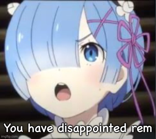 You have disappointed rem | made w/ Imgflip meme maker