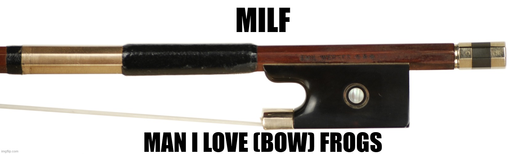 MILF Funny Orchestra Meme |  MILF; MAN I LOVE (BOW) FROGS | image tagged in funny,milf,memes,funny memes,orchestra,music | made w/ Imgflip meme maker