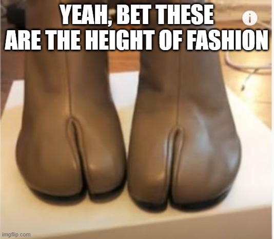 Desert Creature Foot | YEAH, BET THESE ARE THE HEIGHT OF FASHION | image tagged in you had one job | made w/ Imgflip meme maker