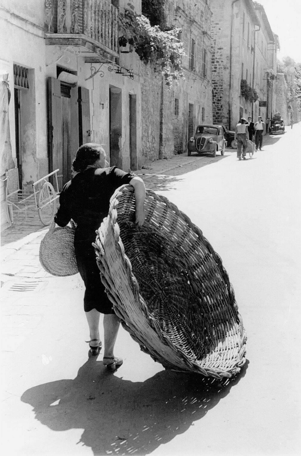 Woman with a basket Blank Meme Template