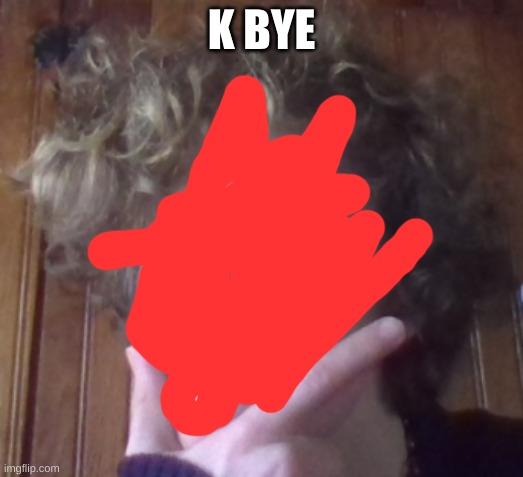k | K BYE | image tagged in lip bite | made w/ Imgflip meme maker