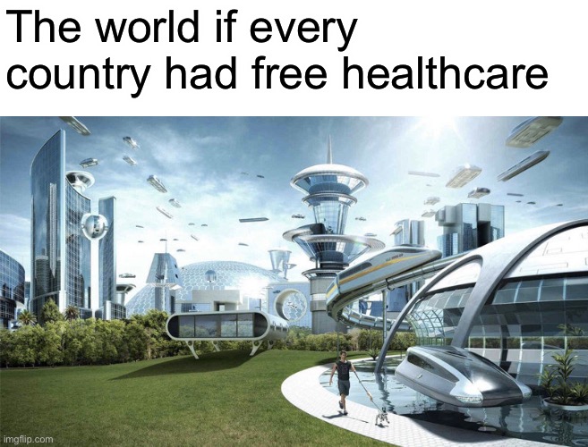 The World If... | The world if every country had free healthcare | image tagged in the world if,memes,society if | made w/ Imgflip meme maker