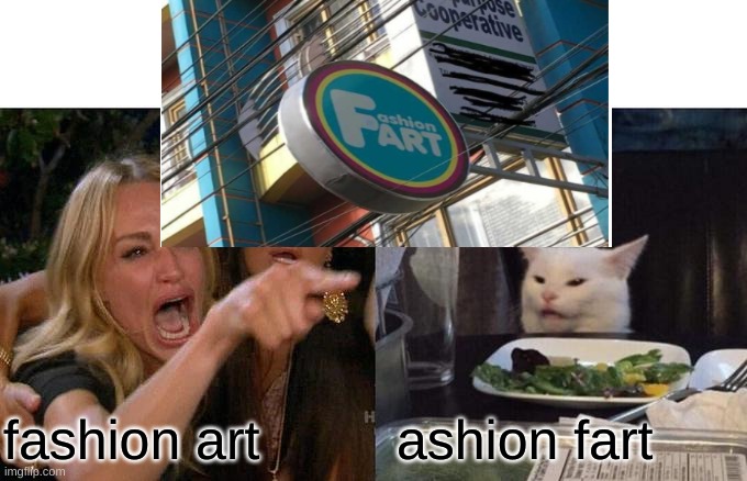 fashion art; ashion fart | made w/ Imgflip meme maker