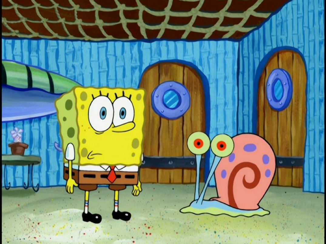 SpongeBob and Gary staring Blank Meme Template