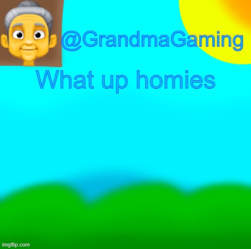 Grandma Gaming | What up homies | image tagged in grandma gaming | made w/ Imgflip meme maker