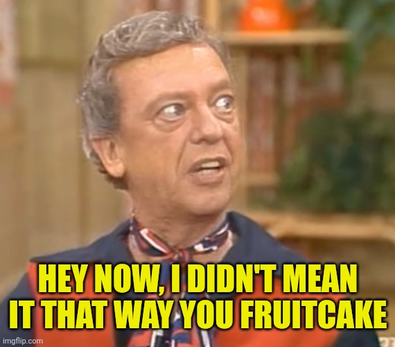 HEY NOW, I DIDN'T MEAN IT THAT WAY YOU FRUITCAKE | made w/ Imgflip meme maker