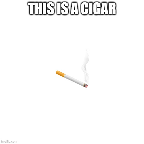 Blank Transparent Square | THIS IS A CIGAR | image tagged in memes,blank transparent square | made w/ Imgflip meme maker