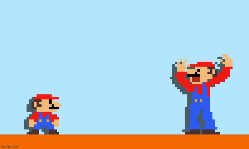 Small Mario - Big mario | image tagged in pixel | made w/ Imgflip meme maker