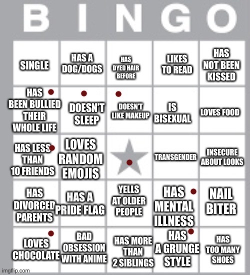 Not even 4 smh. | image tagged in lgbt bingo lol | made w/ Imgflip meme maker