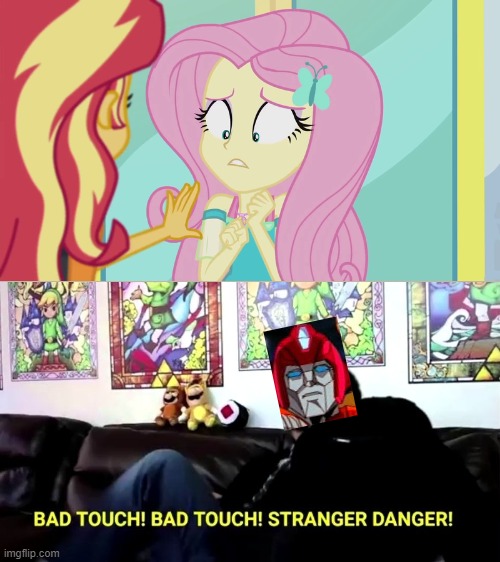 Sunset 'Bad Touch' Shimmer with Rodimus' reaction | image tagged in sunset 'bad touch' shimmer,transformers,equestria girls | made w/ Imgflip meme maker