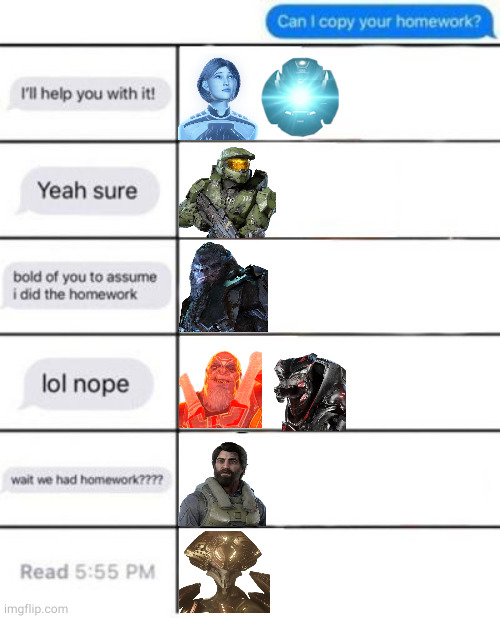 Halo Infinite Homework meme | image tagged in can i copy your homework | made w/ Imgflip meme maker