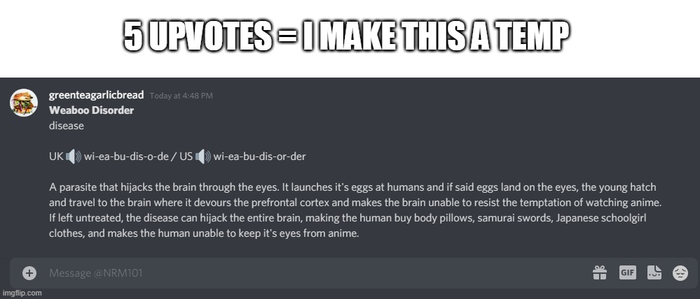 stop. you have weaboo disorder | 5 UPVOTES = I MAKE THIS A TEMP | made w/ Imgflip meme maker