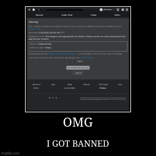 banned from ROBLOX - Imgflip