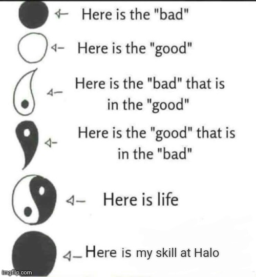 Here is Life | my skill at Halo | image tagged in here is life | made w/ Imgflip meme maker