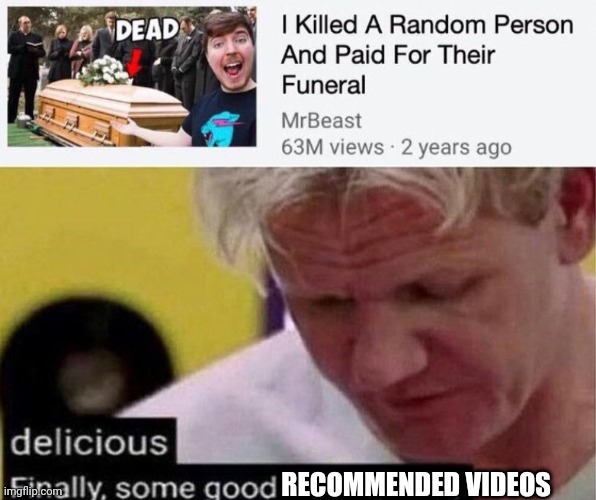 RECOMMENDED VIDEOS | image tagged in mr beast,gordon ramsay finally some good censored ed | made w/ Imgflip meme maker