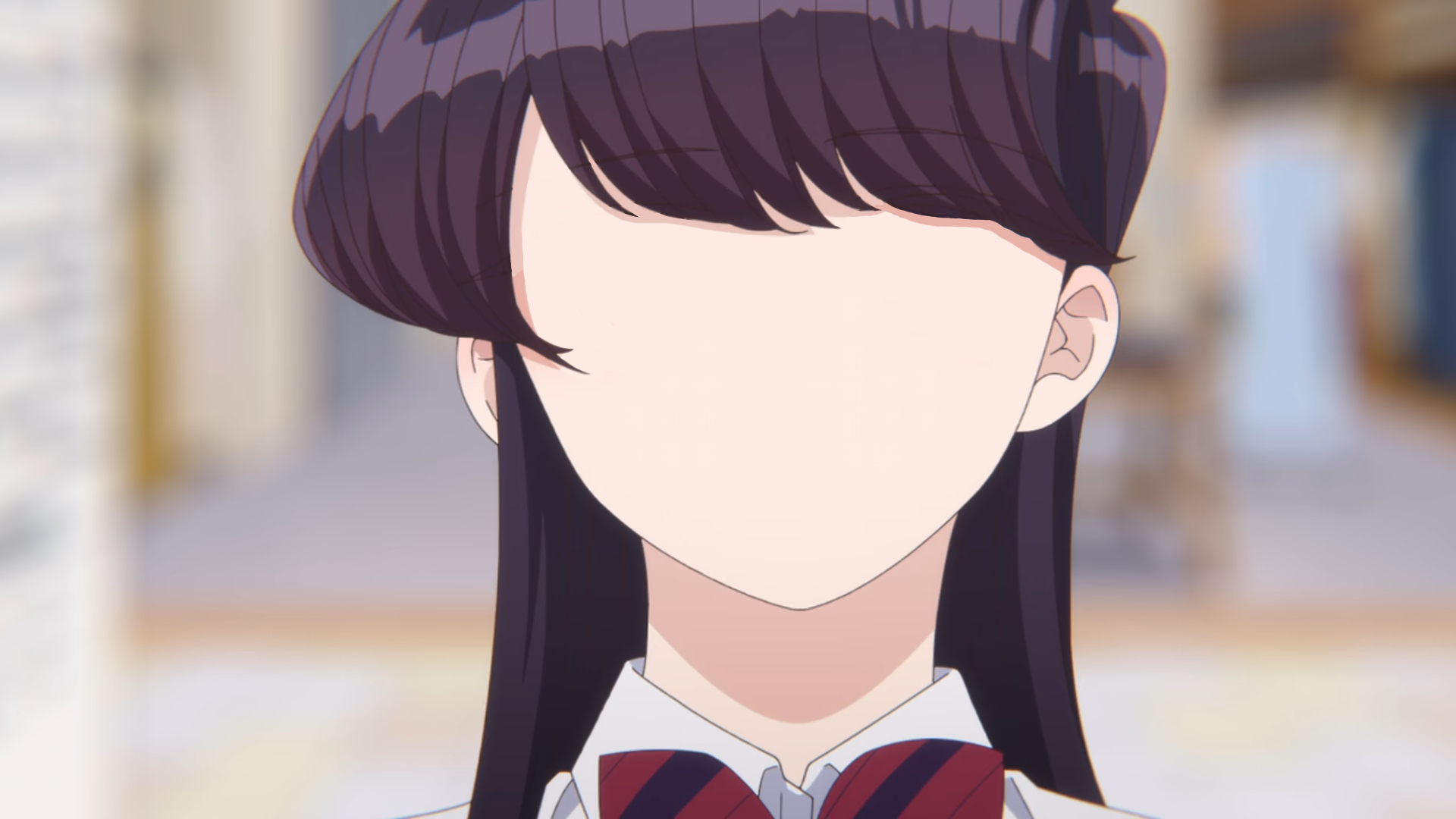 High Quality Komi Can't Communite Blank Meme Template