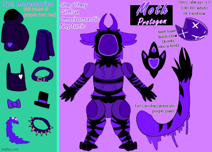 Updated ref sheet, now with accessories! | image tagged in furry,reference,art,drawings,protogen | made w/ Imgflip meme maker