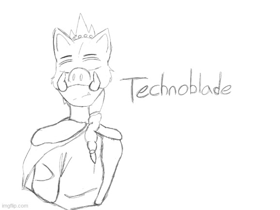 Technoblade but not colored in yet. | made w/ Imgflip meme maker