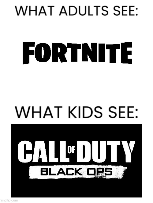 Games | image tagged in what adults see what kids see | made w/ Imgflip meme maker