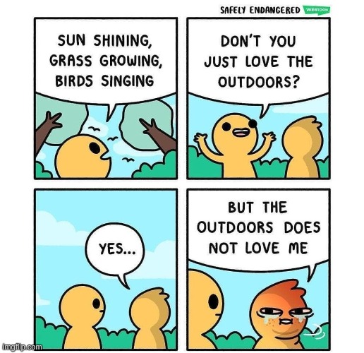 allergies | image tagged in comics/cartoons,allergies,outdoors,nature | made w/ Imgflip meme maker
