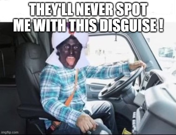 Go Low Trudeau | THEY'LL NEVER SPOT ME WITH THIS DISGUISE ! | image tagged in justin trudeau,blackface | made w/ Imgflip meme maker