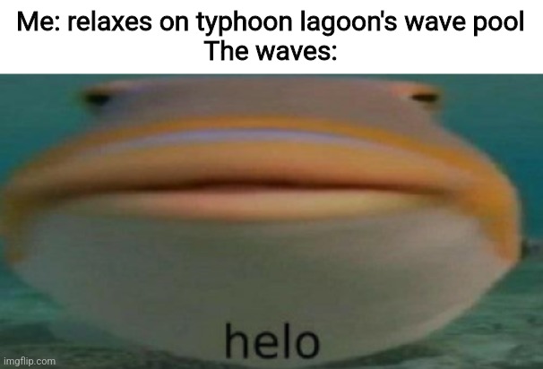 I almost drowned when I got there | Me: relaxes on typhoon lagoon's wave pool
The waves: | image tagged in helo,disney world | made w/ Imgflip meme maker
