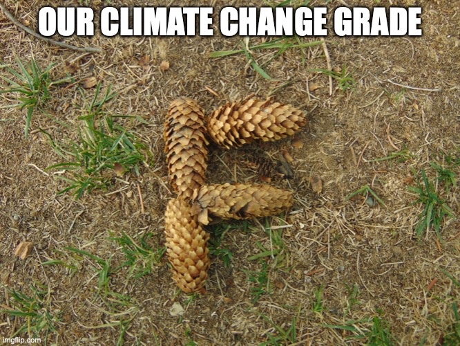 climate change grade | OUR CLIMATE CHANGE GRADE | image tagged in climate change | made w/ Imgflip meme maker