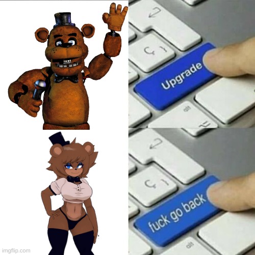 Just look at how they massacred my boi! | image tagged in fnaf,anime | made w/ Imgflip meme maker