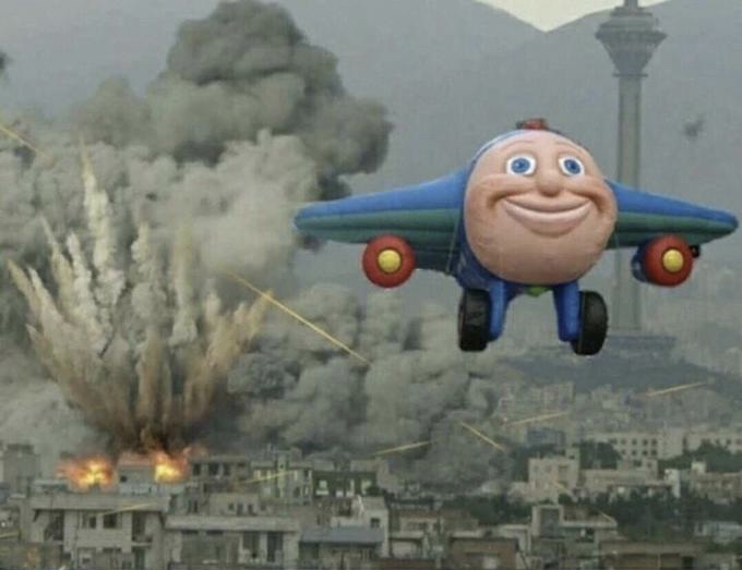 High Quality Jay Jay the Jet Plane Bombing Blank Meme Template