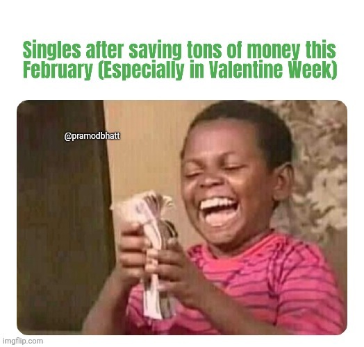 Saved tons of money this Feb. | image tagged in valentines day,single life | made w/ Imgflip meme maker