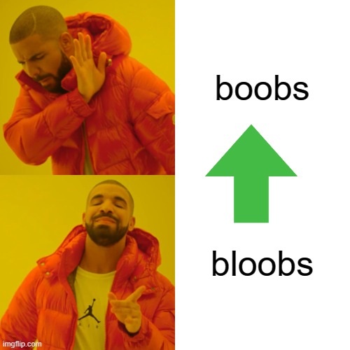 Drake Hotline Bling Meme | boobs bloobs | image tagged in memes,drake hotline bling | made w/ Imgflip meme maker