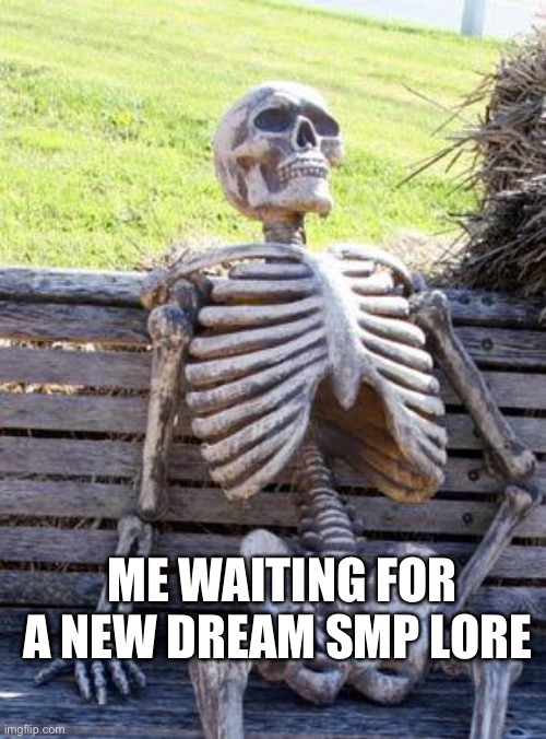 Waiting Skeleton | ME WAITING FOR A NEW DREAM SMP LORE | image tagged in memes,waiting skeleton | made w/ Imgflip meme maker