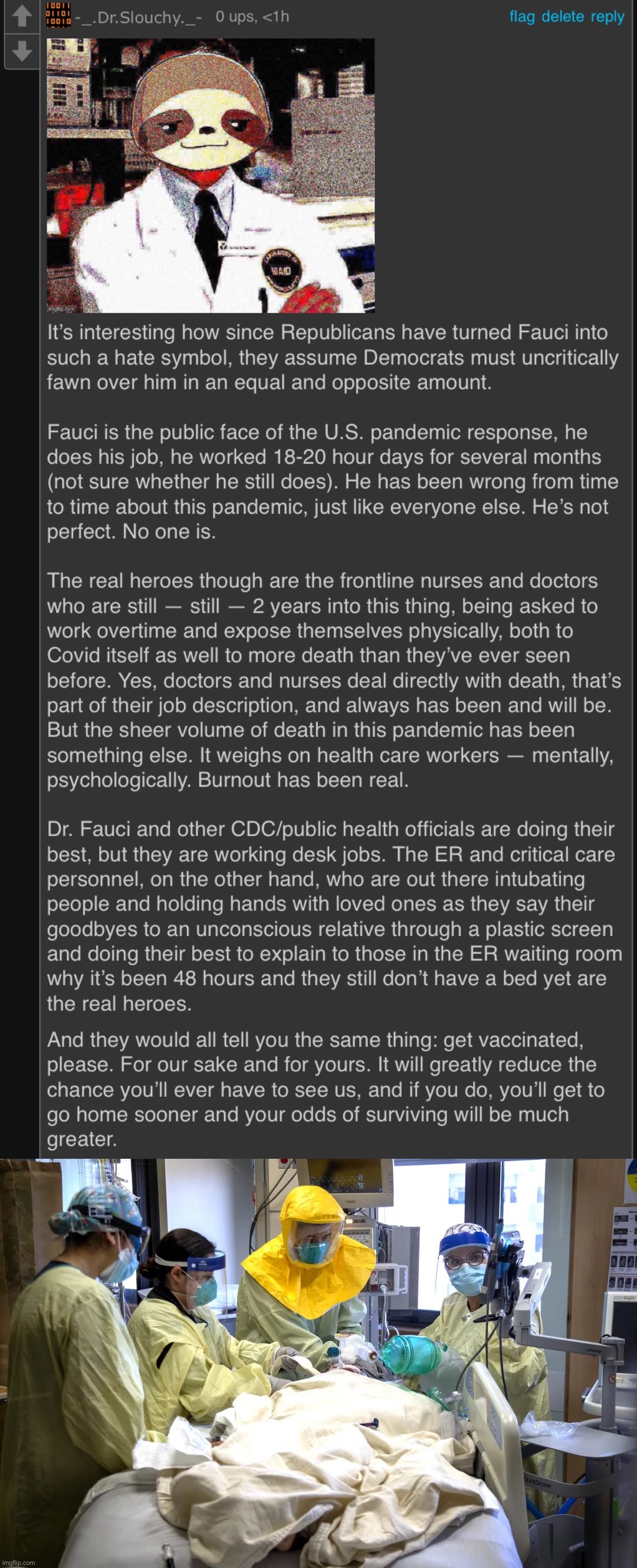 Fauci does his job, but the real heroes are the doctors and nurses whose names we’ll never know. | image tagged in doctors,nurses,you,da,real,mvp | made w/ Imgflip meme maker