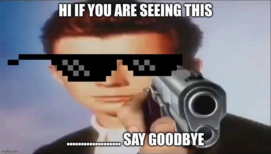 Say Goodbye |  HI IF YOU ARE SEEING THIS; ................... SAY GOODBYE | image tagged in say goodbye | made w/ Imgflip meme maker