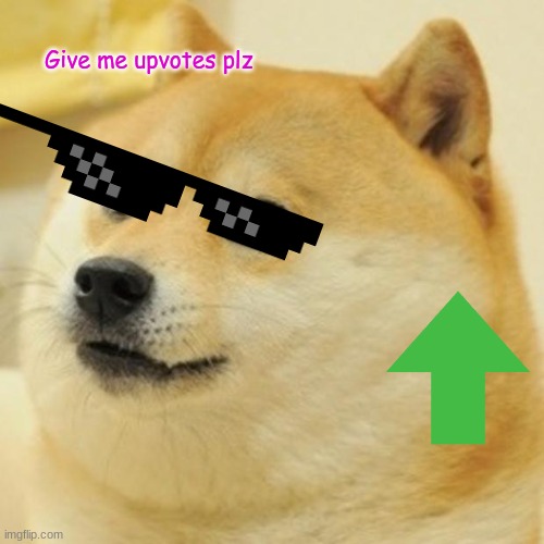 Up vote plz this is my 2nd meme | Give me upvotes plz | image tagged in memes,doge | made w/ Imgflip meme maker