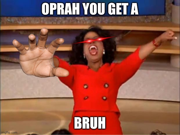 Oprah You Get A Bruh | OPRAH YOU GET A; BRUH | image tagged in memes,oprah you get a | made w/ Imgflip meme maker