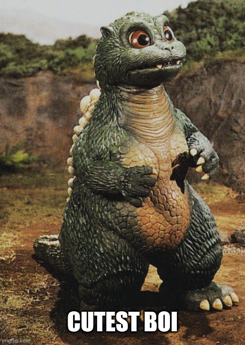 Who else likes Godzilla Jr | CUTEST BOI | image tagged in better than baby yoda behold little godzilla,godzilla,cute | made w/ Imgflip meme maker