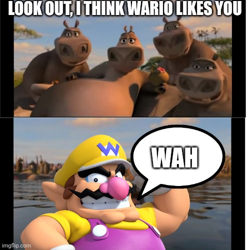 Wario like em big and chunky | LOOK OUT, I THINK WARIO LIKES YOU; WAH | image tagged in moto moto | made w/ Imgflip meme maker