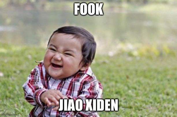 FJB and communist China | FOOK; JIAO XIDEN | image tagged in memes,evil toddler,joe biden | made w/ Imgflip meme maker