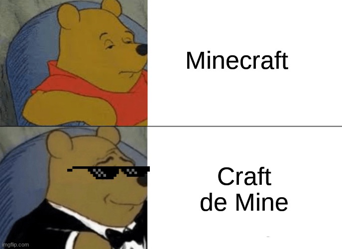 Fancy Video Games | Minecraft; Craft de Mine | image tagged in memes,tuxedo winnie the pooh | made w/ Imgflip meme maker