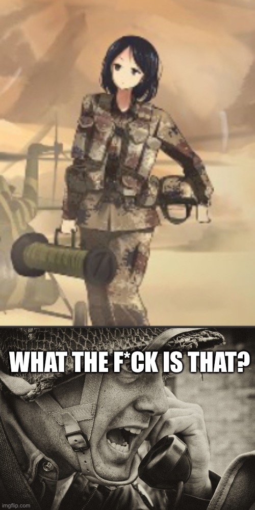 WHAT THE F*CK IS THAT? | image tagged in ww2 us soldier yelling radio | made w/ Imgflip meme maker